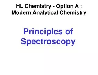 Principles of Spectroscopy