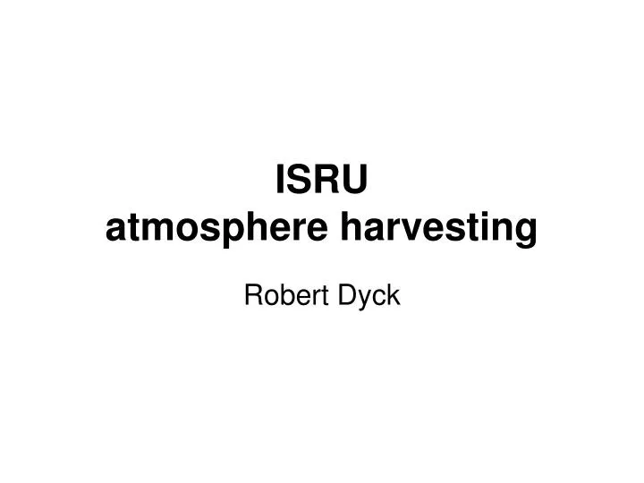isru atmosphere harvesting
