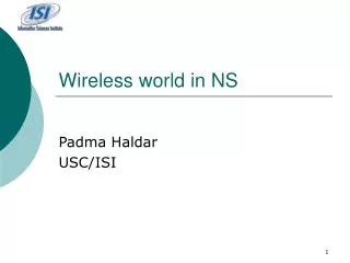Wireless world in NS