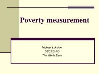 Poverty measurement