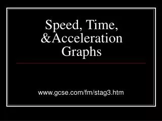 Speed, Time, &amp;Acceleration Graphs