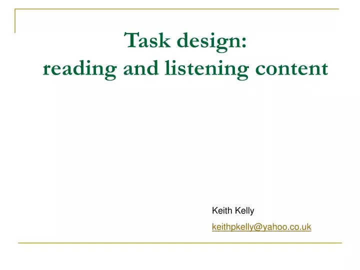 task design reading and listening content