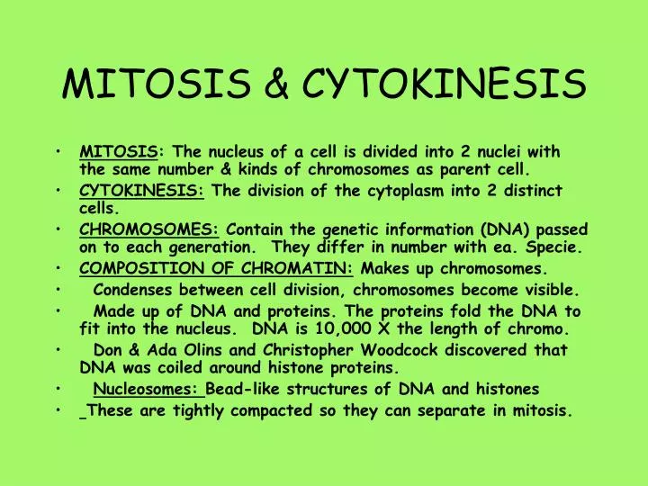 mitosis cytokinesis