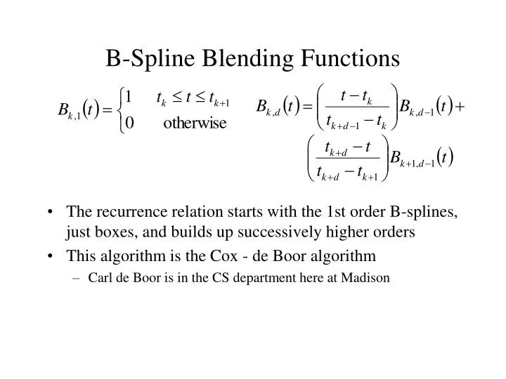 b spline blending functions
