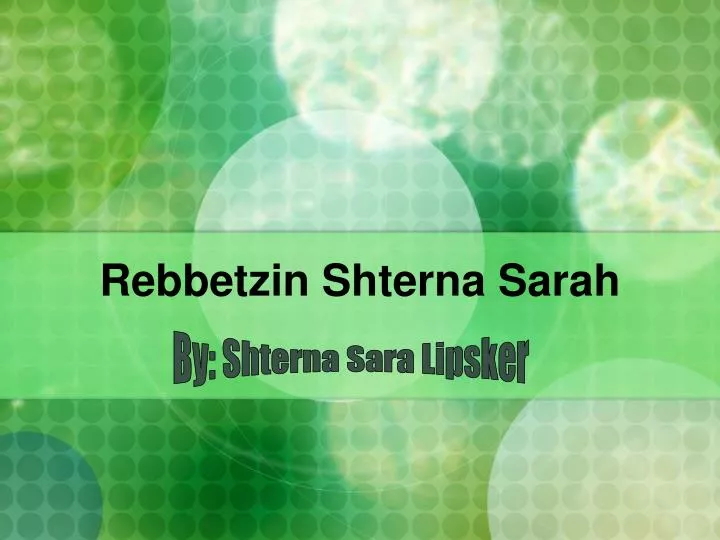 rebbetzin shterna sarah