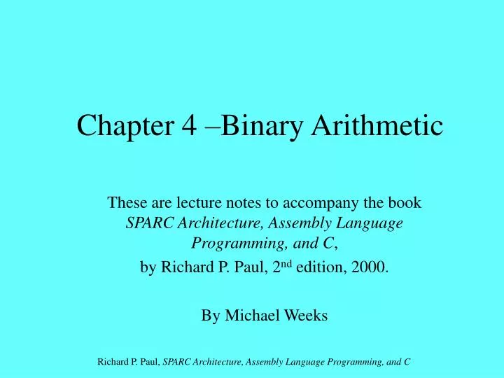 chapter 4 binary arithmetic