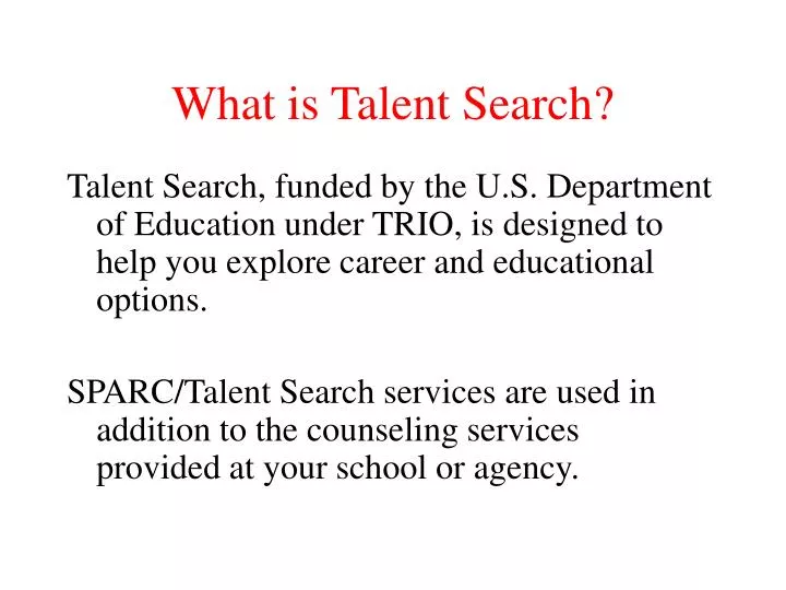 what is talent search