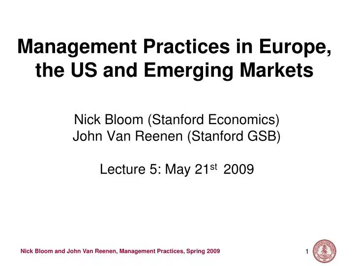management practices in europe the us and emerging markets