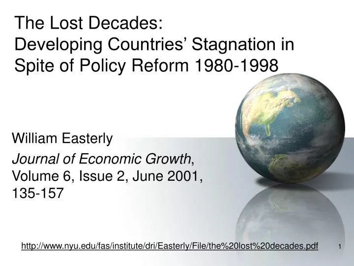 the lost decades developing countries stagnation in spite of policy reform 1980 1998