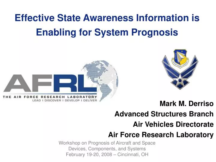 effective state awareness information is enabling for system prognosis