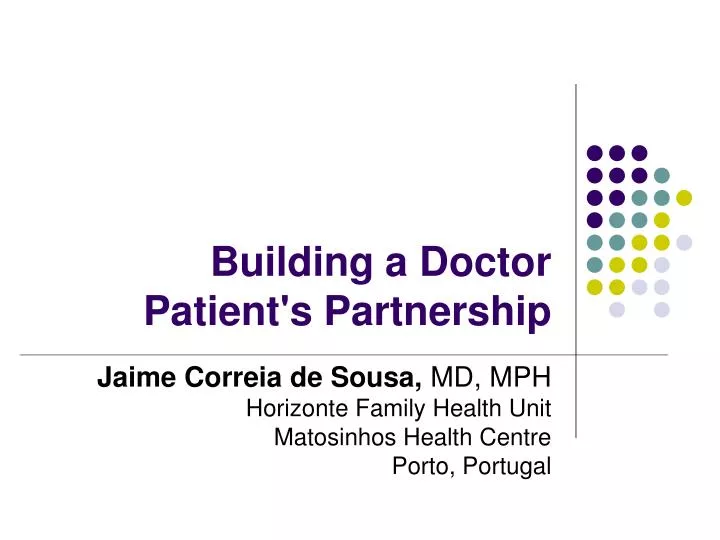 building a doctor patient s partnership