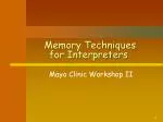 Memory Techniques for Interpreters