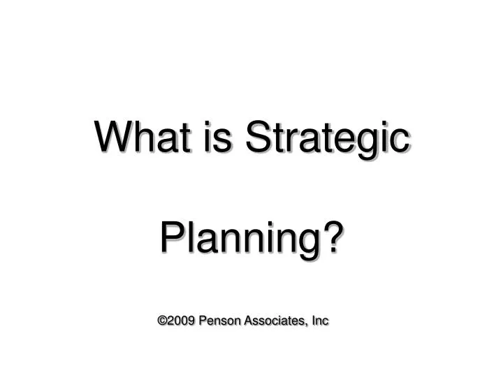 what is strategic planning