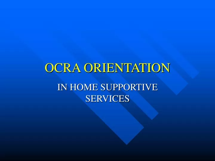 ocra orientation