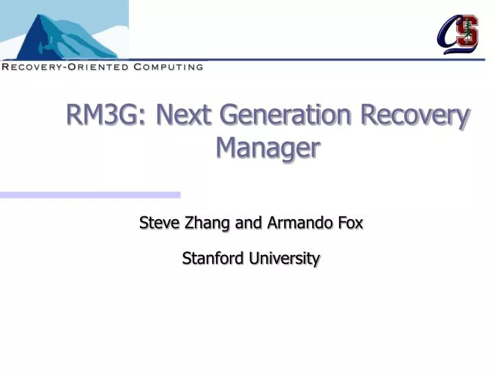 rm3g next generation recovery manager