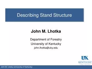 Describing Stand Structure