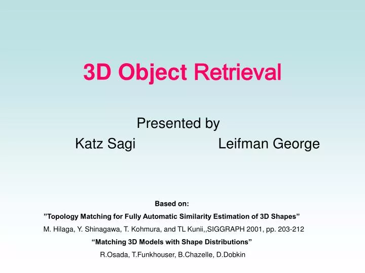 3d object retrieval