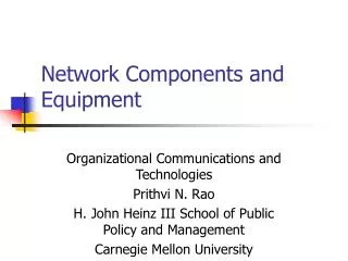 Network Components and Equipment
