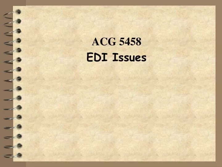 acg 5458 edi issues