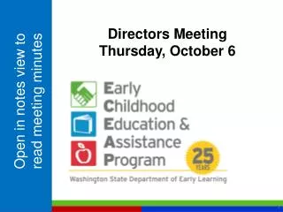 Directors Meeting Thursday, October 6