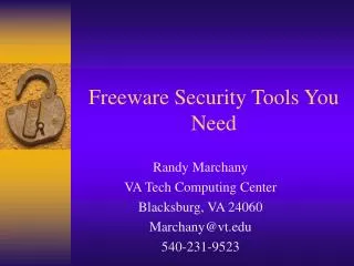 Freeware Security Tools You Need