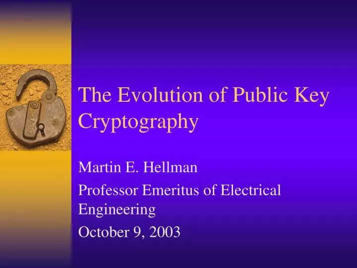 the evolution of public key cryptography