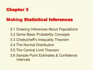 Chapter 3 Making Statistical Inferences