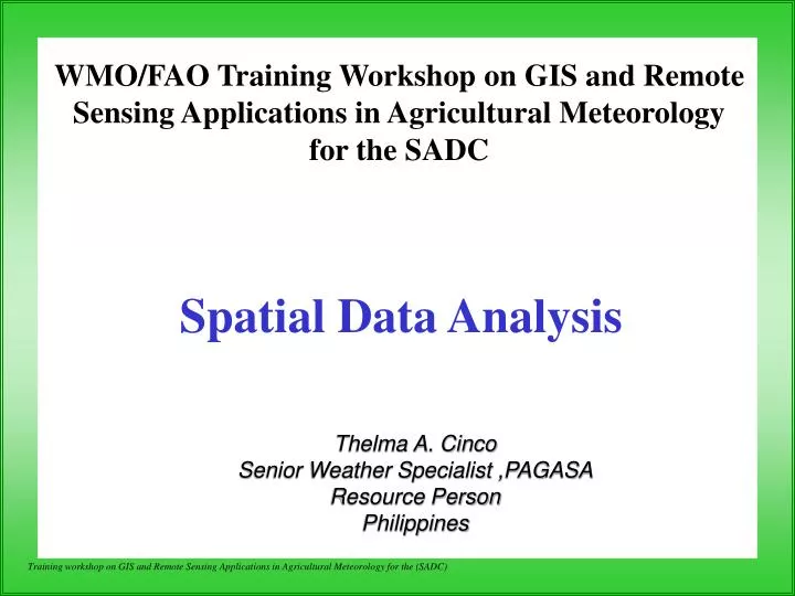 spatial data analysis