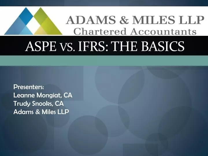 aspe vs ifrs the basics