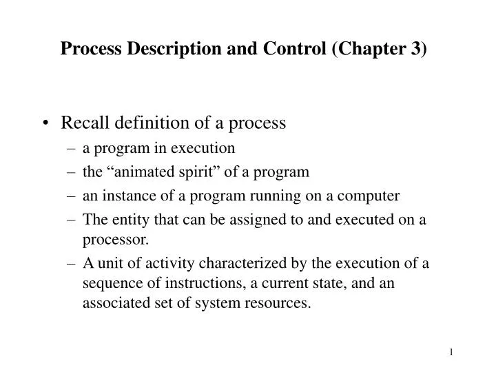 process description and control chapter 3