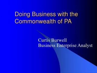 Doing Business with the Commonwealth of PA