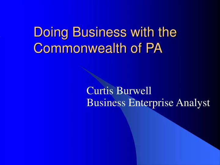 doing business with the commonwealth of pa