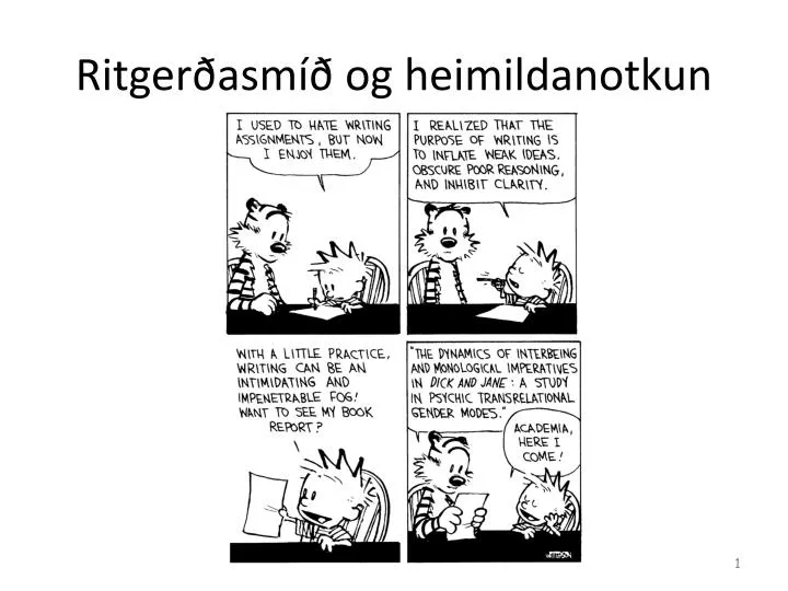 ritger asm og heimildanotkun