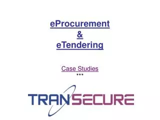 eProcurement &amp; eTendering