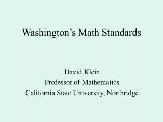 Washington’s Math Standards