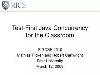Test-First Java Concurrency for the Classroom