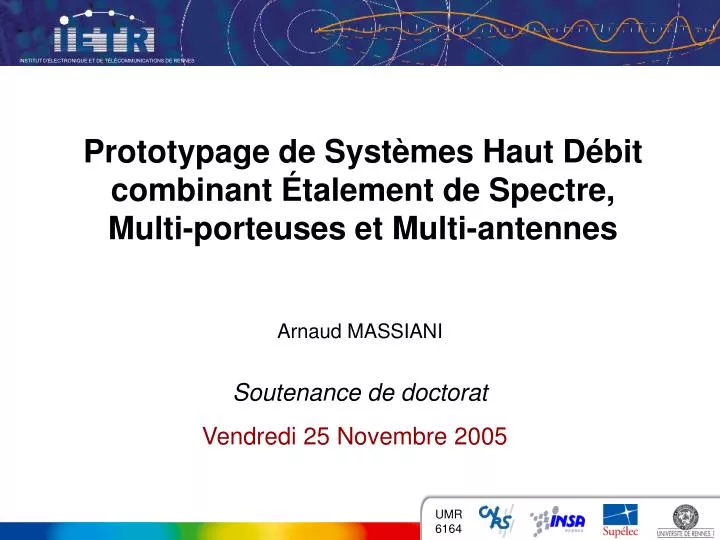 prototypage de syst mes haut d bit combinant talement de spectre multi porteuses et multi antennes