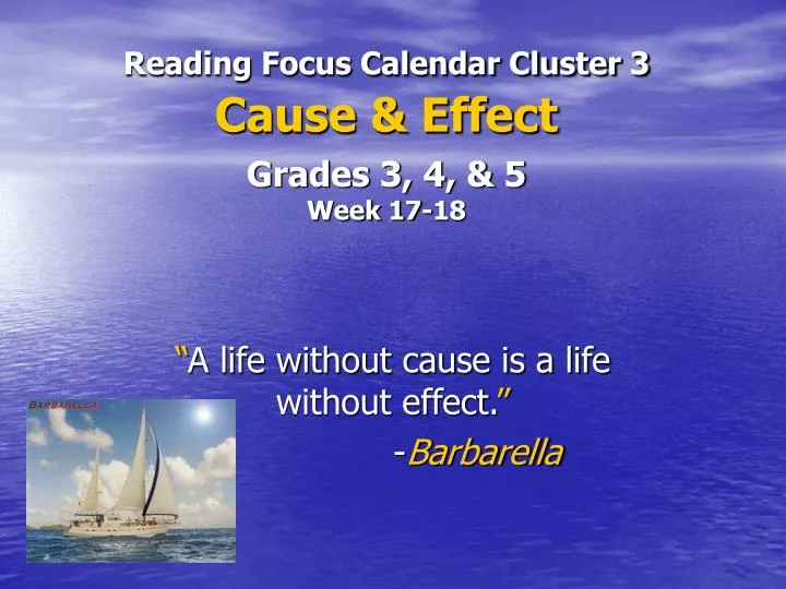 reading focus calendar cluster 3 cause effect grades 3 4 5 week 17 18