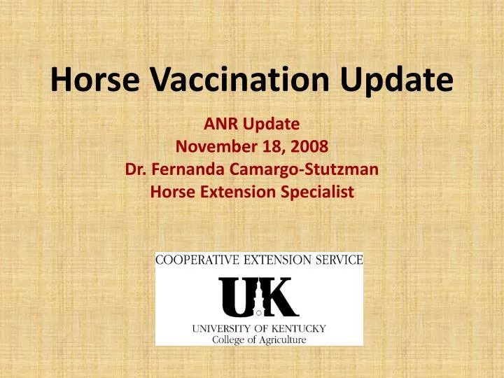 horse vaccination update