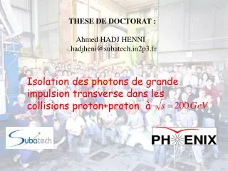Isolation des photons de grande impulsion transverse dans les collisions proton+proton à