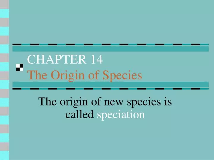 chapter 14 the origin of species