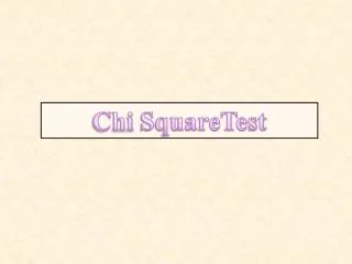 Chi SquareTest