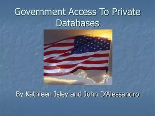 Government Access To Private Databases