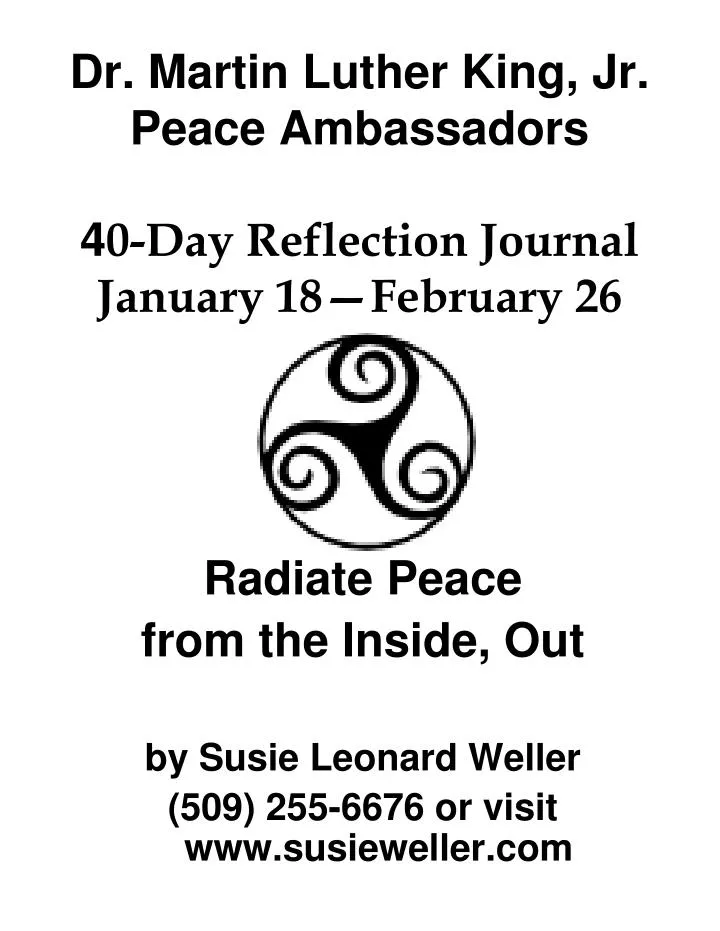 dr martin luther king jr peace ambassadors 4 0 day reflection journal january 18 february 26