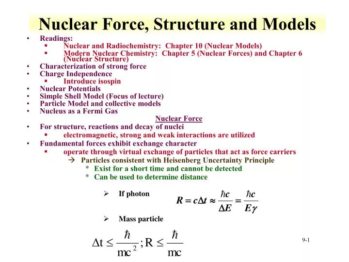 nuclear force structure and models