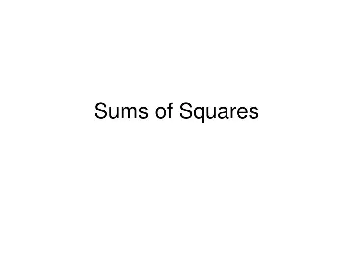 sums of squares