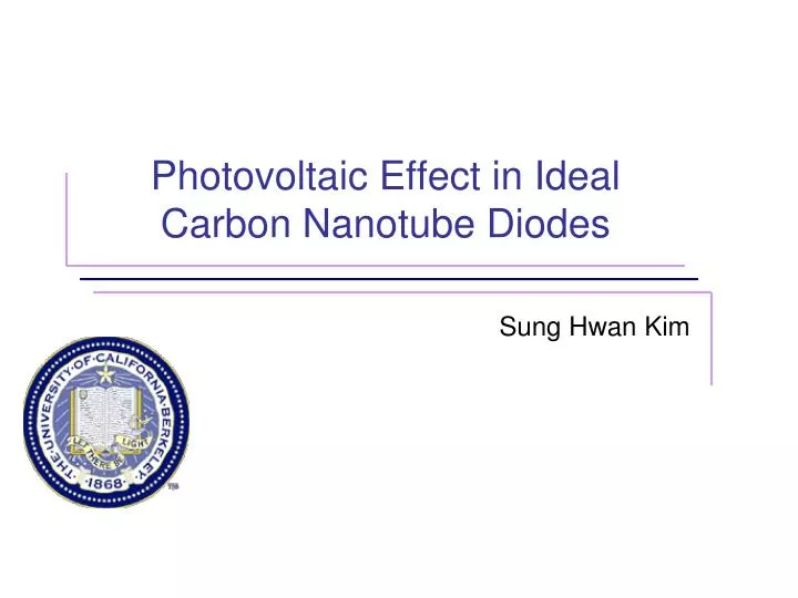 photovoltaic effect in ideal carbon nanotube diodes