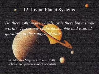 12. Jovian Planet Systems