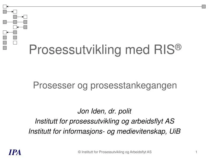 prosessutvikling med ris prosesser og prosesstankegangen