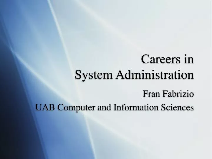 careers in system administration